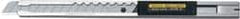 Olfa - Snap Utility Knife - 3/16" Blade, Silver & Black Stainless Steel Handle, 1 Blade Included - Exact Tooling