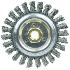 ‎Roughneck Jr. 5″ Filler Pass Weld Cleaning Brush, .023″ Steel Wire Fill, 5/8″-11 UNC Nut - Exact Tooling