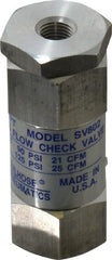 Coilhose Pneumatics - 1/4" Aluminum Check Valve - Inline, FPT x FPT - Exact Tooling