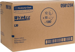 WypAll - L30 1/4 Fold General Purpose Wipes - Poly Pack, 13" x 12-1/2" Sheet Size, White - Exact Tooling
