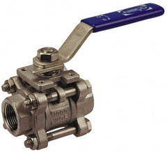 NIBCO - 1-1/2" Pipe, Full Port, Bronze Standard Ball Valve - 2 Piece, Inline - One Way Flow, FNPT x Soldered Ends, Lever Handle, 600 WOG, 150 WSP - Exact Tooling