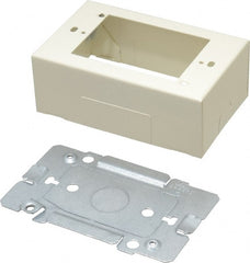 Wiremold - 4-5/8 Inch Long x 2-7/8 Inch Wide x 1-3/4 Inch High, Rectangular Raceway Box - Ivory, For Use with Wiremold 2400 Series Raceways - Exact Tooling