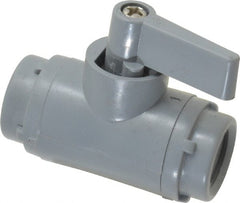 Specialty Mfr - 1/4" Pipe, PVC Standard Ball Valve - Inline - Two Way Flow, FNPT x FNPT Ends, Wedge Handle, 125 WOG - Exact Tooling