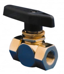 Specialty Mfr - 3/8" Pipe, Brass Standard Ball Valve - Inline - Two Way Flow, FNPT x FNPT Ends, Wedge Handle, 500 WOG - Exact Tooling