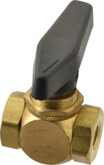 Specialty Mfr - 1/8" Pipe, Brass Standard Ball Valve - Inline - Two Way Flow, FNPT x FNPT Ends, Wedge Handle, 500 WOG - Exact Tooling