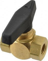 Specialty Mfr - 1/4" Pipe, Brass Standard Ball Valve - Inline - Two Way Flow, FNPT x FNPT Ends, Wedge Handle, 500 WOG - Exact Tooling