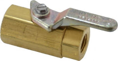 Specialty Mfr - 1/8" Pipe, Brass Standard Ball Valve - Inline - Two Way Flow, FNPT x FNPT Ends, Lever Handle, 500 WOG - Exact Tooling