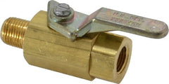 Specialty Mfr - 1/8" Pipe, Brass Standard Ball Valve - Inline - Two Way Flow, MNPT x FNPT Ends, Lever Handle, 500 WOG - Exact Tooling