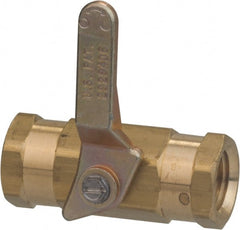 Specialty Mfr - 3/8" Pipe, Brass Standard Ball Valve - Inline - Two Way Flow, FNPT x FNPT Ends, Lever Handle, 500 WOG - Exact Tooling
