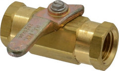 Specialty Mfr - 1/4" Pipe, Brass Standard Ball Valve - Inline - Two Way Flow, FNPT x FNPT Ends, Lever Handle, 500 WOG - Exact Tooling