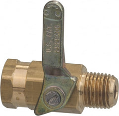 Specialty Mfr - 3/8" Pipe, Brass Standard Ball Valve - Inline - Two Way Flow, MNPT x FNPT Ends, Lever Handle, 500 WOG - Exact Tooling