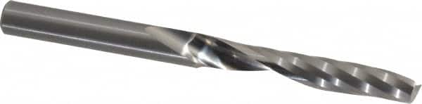 Onsrud - 1/4" Cutting Diam x 1-1/2" Length of Cut, 1 Flute, Upcut Spiral Router Bit - Uncoated, Right Hand Cut, Solid Carbide, 3" OAL x 1/4" Shank Diam, Single Edge, 21° Helix Angle - Exact Tooling