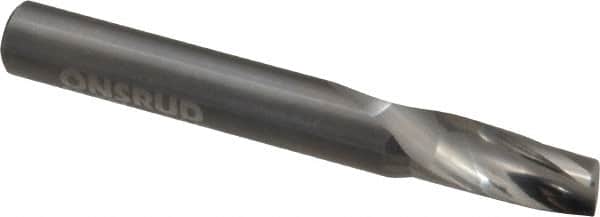 Onsrud - 3/8" Cutting Diam x 3/4" Length of Cut, 1 Flute, Upcut Spiral Router Bit - Uncoated, Right Hand Cut, Solid Carbide, 3" OAL x 3/8" Shank Diam, Single Edge, 21° Helix Angle - Exact Tooling