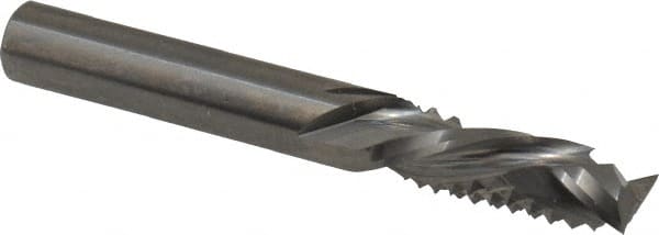 Onsrud - 1/4" Cut Diam, 1/4" Shank Diam, Cylinder Head Double Cut Burr - Carbide, Flat End, 3/4" LOC, 2" OAL - Exact Tooling