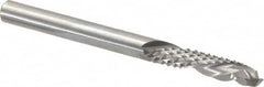 Onsrud - 1/4" Cut Diam, 1/4" Shank Diam, Cylinder Head Double Cut Burr - Carbide, Flat End, 1" LOC, 3" OAL - Exact Tooling