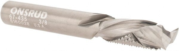 Onsrud - 3/8" Cut Diam, 3/8" Shank Diam, Cylinder Head Double Cut Burr - Carbide, Flat End, 1" LOC, 3" OAL - Exact Tooling