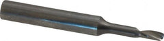Onsrud - 1/8" Cutting Diam x 1/4" Length of Cut, 1 Flute, Upcut Spiral Router Bit - Uncoated, Right Hand Cut, Solid Carbide, 2" OAL x 1/4" Shank Diam, Single Edge, 21° Helix Angle - Exact Tooling