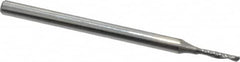 Onsrud - 1/16" Cutting Diam x 1/4" Length of Cut, 1 Flute, Downcut Spiral Router Bit - Uncoated, Right Hand Cut, Solid Carbide, 2" OAL x 1/8" Shank Diam, Single Edge, 21° Helix Angle - Exact Tooling