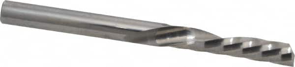 Onsrud - 1/4" Cutting Diam x 1-1/4" Length of Cut, 1 Flute, Downcut Spiral Router Bit - Uncoated, Right Hand Cut, Solid Carbide, 3" OAL x 1/4" Shank Diam, Single Edge, 21° Helix Angle - Exact Tooling