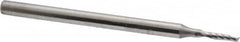 Onsrud - 1/16" Cutting Diam x 1/4" Length of Cut, 1 Flute, Upcut Spiral Router Bit - Uncoated, Right Hand Cut, Solid Carbide, 2" OAL x 1/8" Shank Diam, Single Edge, 21° Helix Angle - Exact Tooling