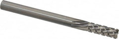 Onsrud - 1/4" Cut Diam, 1/4" Shank Diam, Cylinder Head Fluted Cut Burr - Carbide, Flat End, 3/4" LOC, 3" OAL - Exact Tooling