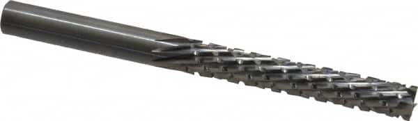 Onsrud - 1/4" Cut Diam, 1/4" Shank Diam, Cylinder Head Fluted Cut Burr - Carbide, Flat End, 1-1/2" LOC, 3" OAL - Exact Tooling