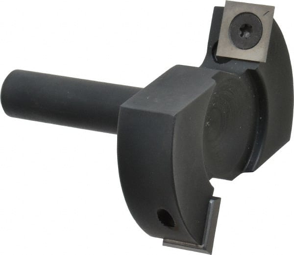 Onsrud - 2-1/2" Cutting Diam, 1/8" Max Depth of Cut, 1/2" Shank Diam, Indexable Spoilboard Surface Insert Cutter - 2 Cutters, Straight Cut, ICK L 142 Insert Style, 2.8" OAL, 2" Shank Length, Right Hand Cut - Exact Tooling