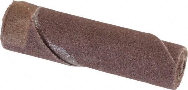 Merit Abrasives - 3/8" Max Roll Diam x 1-1/2" OAL, 180 Grit Aluminum Oxide Straight Cartridge Roll - 1/8" Pilot Hole Diam, Very Fine Grade - Exact Tooling