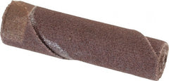 Merit Abrasives - 3/8" Max Roll Diam x 1-1/2" OAL, 180 Grit Aluminum Oxide Straight Cartridge Roll - 1/8" Pilot Hole Diam, Very Fine Grade - Exact Tooling