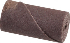 Merit Abrasives - 1/2" Max Roll Diam x 1" OAL, 180 Grit Aluminum Oxide Straight Cartridge Roll - 1/8" Pilot Hole Diam, Very Fine Grade - Exact Tooling