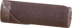 Merit Abrasives - 1/2" Max Roll Diam x 1-1/2" OAL, 180 Grit Aluminum Oxide Straight Cartridge Roll - 1/8" Pilot Hole Diam, Very Fine Grade - Exact Tooling