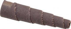 Merit Abrasives - 1-1/2" Long x 3/8" Diam, Aluminum Oxide, Full Taper Cartridge Roll - 180 Grit, 1/8" Pilot Hole Diam, Very Fine Grade - Exact Tooling