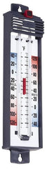Taylor - -40 to 120°F, Min and Max Thermometer - 5 Inch Long x 4-3/8 Inch Wide, Push Button Reset Thermometer - Exact Tooling
