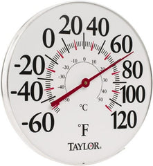 Taylor - -40 to 120°F, Window and Wall Thermometer - 12 Inch Diameter - Exact Tooling