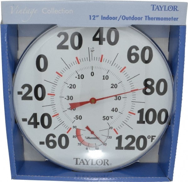 Taylor - -40 to 120°F, Window and Wall Thermometer - 12 Inch Diameter - Exact Tooling