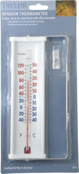 Taylor - -40 to 120°F, Window and Wall Thermometer - 8 Inch Long - Exact Tooling