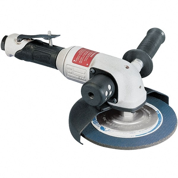 Dynabrade - 7" Wheel Diam, 6,000 RPM, Pneumatic Angle & Disc Grinder - 5/8-11 Spindle, 43 CFM - Exact Tooling