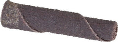 Merit Abrasives - 1/4" Max Roll Diam x 1-1/2" OAL, 80 Grit Aluminum Oxide Straight Cartridge Roll - 1/8" Pilot Hole Diam, Medium Grade - Exact Tooling