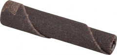 Merit Abrasives - 1/4" Max Roll Diam x 1-1/2" OAL, 120 Grit Aluminum Oxide Straight Cartridge Roll - 1/8" Pilot Hole Diam, Fine Grade - Exact Tooling