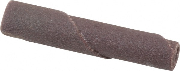Merit Abrasives - 1/4" Max Roll Diam x 1-1/2" OAL, 180 Grit Aluminum Oxide Straight Cartridge Roll - 1/8" Pilot Hole Diam, Very Fine Grade - Exact Tooling