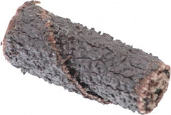 Merit Abrasives - 3/8" Max Roll Diam x 1" OAL, 36 Grit Straight Cartridge Roll - 1/8" Pilot Hole Diam, Very Coarse Grade - Exact Tooling