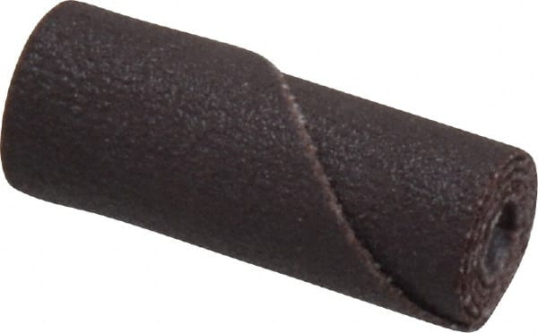 Merit Abrasives - 3/8" Max Roll Diam x 1" OAL, 180 Grit Aluminum Oxide Straight Cartridge Roll - 1/8" Pilot Hole Diam, Very Fine Grade - Exact Tooling