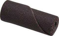 Merit Abrasives - 3/8" Max Roll Diam x 1" OAL, 180 Grit Aluminum Oxide Straight Cartridge Roll - 1/8" Pilot Hole Diam, Very Fine Grade - Exact Tooling