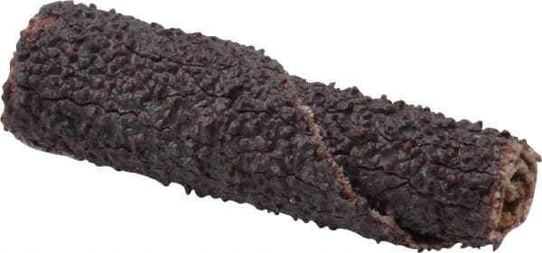 Merit Abrasives - 3/8" Max Roll Diam x 1-1/2" OAL, 36 Grit Aluminum Oxide Straight Cartridge Roll - 1/8" Pilot Hole Diam, Very Coarse Grade - Exact Tooling