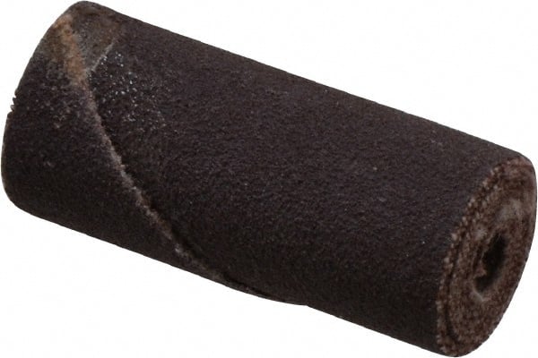 Merit Abrasives - 5/8" Max Roll Diam x 1-1/2" OAL, 120 Grit Straight Cartridge Roll - 3/16" Pilot Hole Diam, Fine Grade - Exact Tooling
