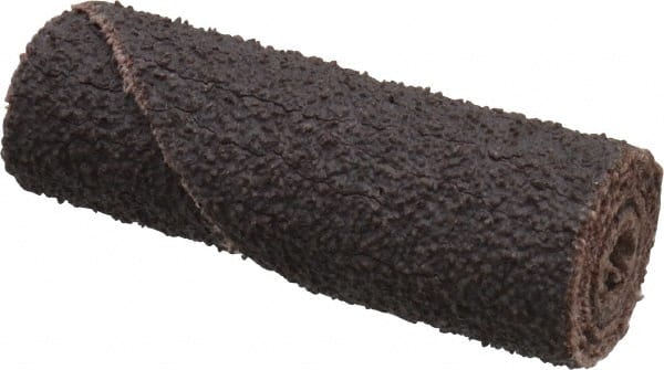 Merit Abrasives - 1/2" Max Roll Diam x 1-1/2" OAL, 50 Grit Aluminum Oxide Straight Cartridge Roll - 1/8" Pilot Hole Diam, Coarse Grade - Exact Tooling