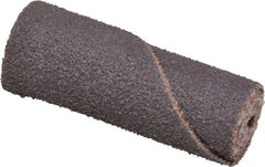 Merit Abrasives - 1/2" Max Roll Diam x 1-1/2" OAL, 80 Grit Aluminum Oxide Straight Cartridge Roll - 1/8" Pilot Hole Diam, Medium Grade - Exact Tooling