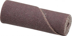 Merit Abrasives - 1/2" Max Roll Diam x 1-1/2" OAL, 120 Grit Aluminum Oxide Straight Cartridge Roll - 1/8" Pilot Hole Diam, Fine Grade - Exact Tooling