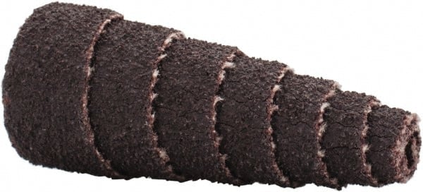 Merit Abrasives - 1-1/2" Long x 5/8" Diam, Aluminum Oxide, Full Taper Cartridge Roll - 80 Grit, 1/8" Pilot Hole Diam, Medium Grade - Exact Tooling