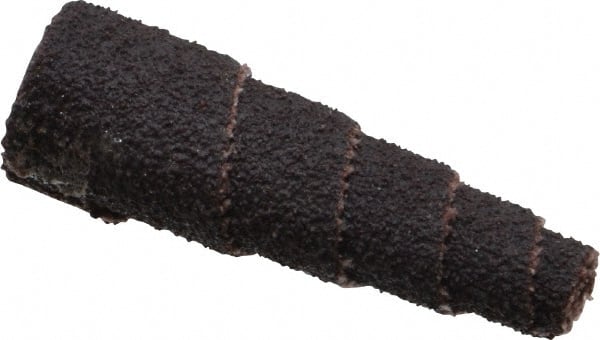 Merit Abrasives - 1-1/2" Long x 1/2" Diam, Aluminum Oxide, Full Taper Cartridge Roll - 80 Grit, 1/8" Pilot Hole Diam, Medium Grade - Exact Tooling